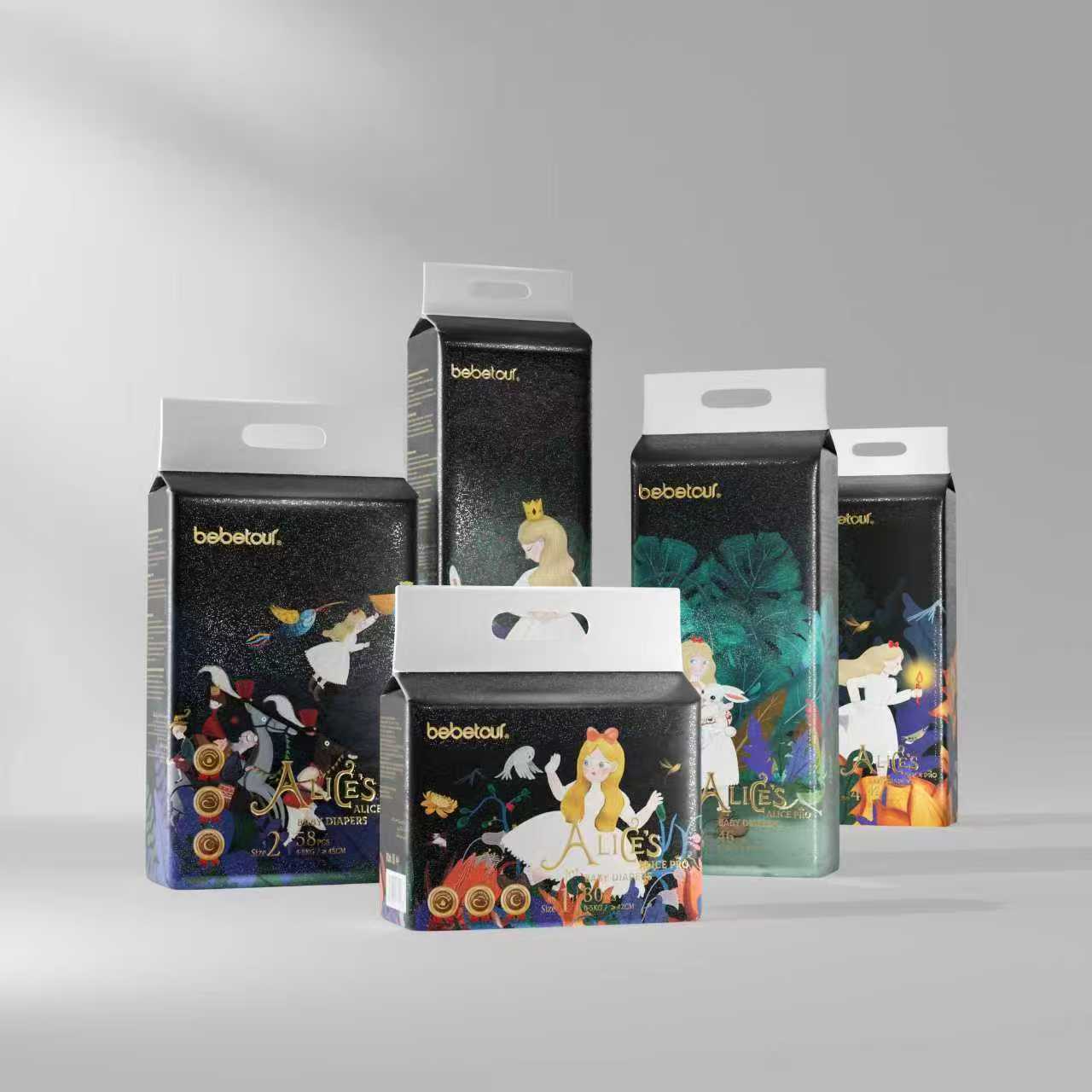 小号S码爱丽丝奇缘系列婴幼儿超薄透气尿不湿拉拉裤男女宝宝通用