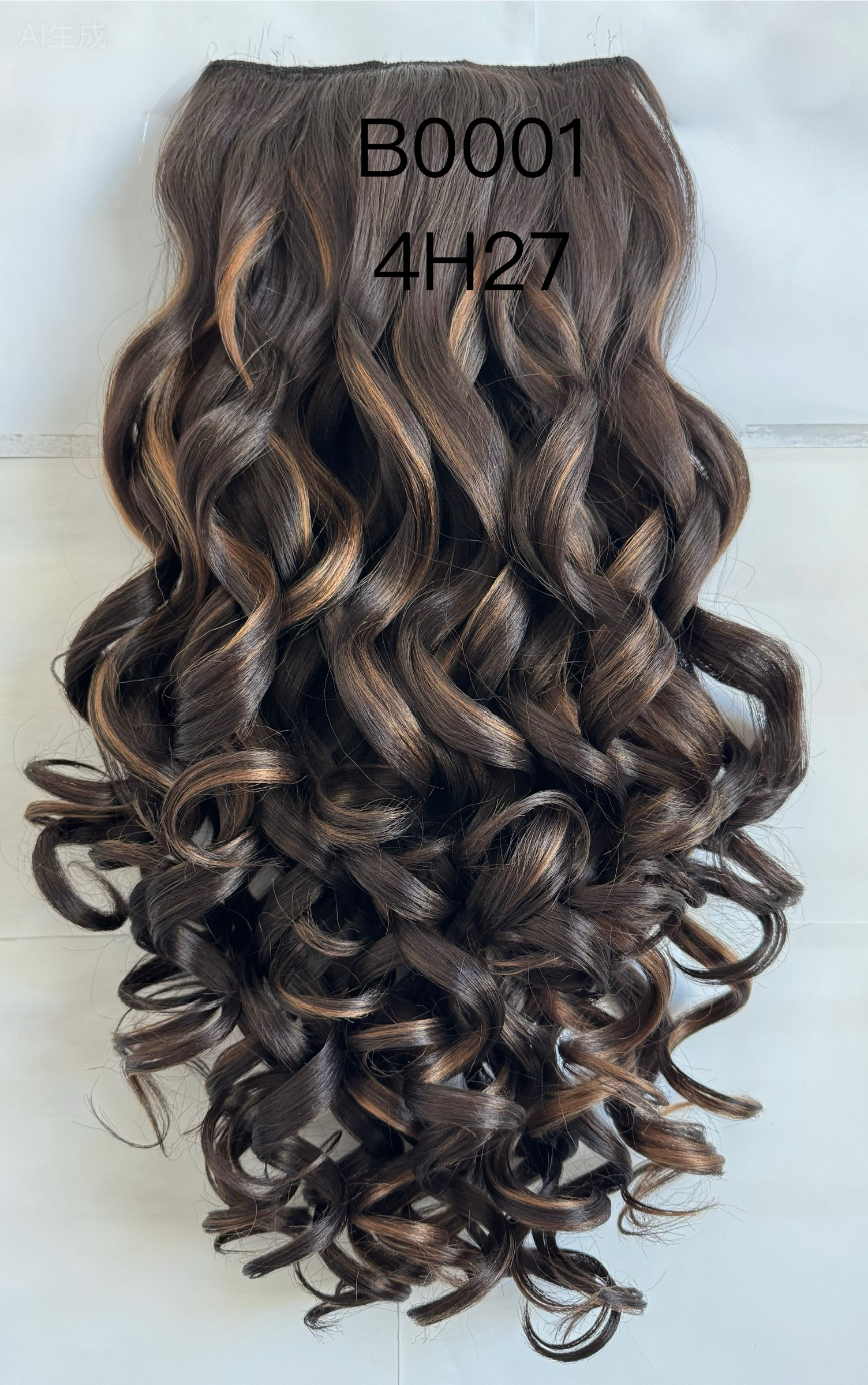 Easyoungwig hair extensions from Yiyang, matte synthetic fiber, Yaki high-temperature silk, hand-wound fluffy wavy curls, formed in a curly tube, three-tooth hair extensions, one-piece hair extensions details Picture