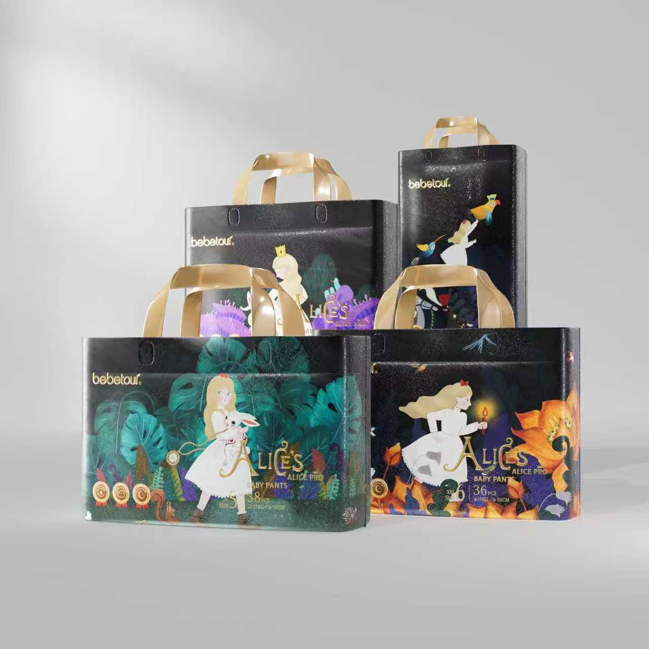 大号L码爱丽丝奇缘系列婴幼儿超薄透气尿不湿拉拉裤男女宝宝通用