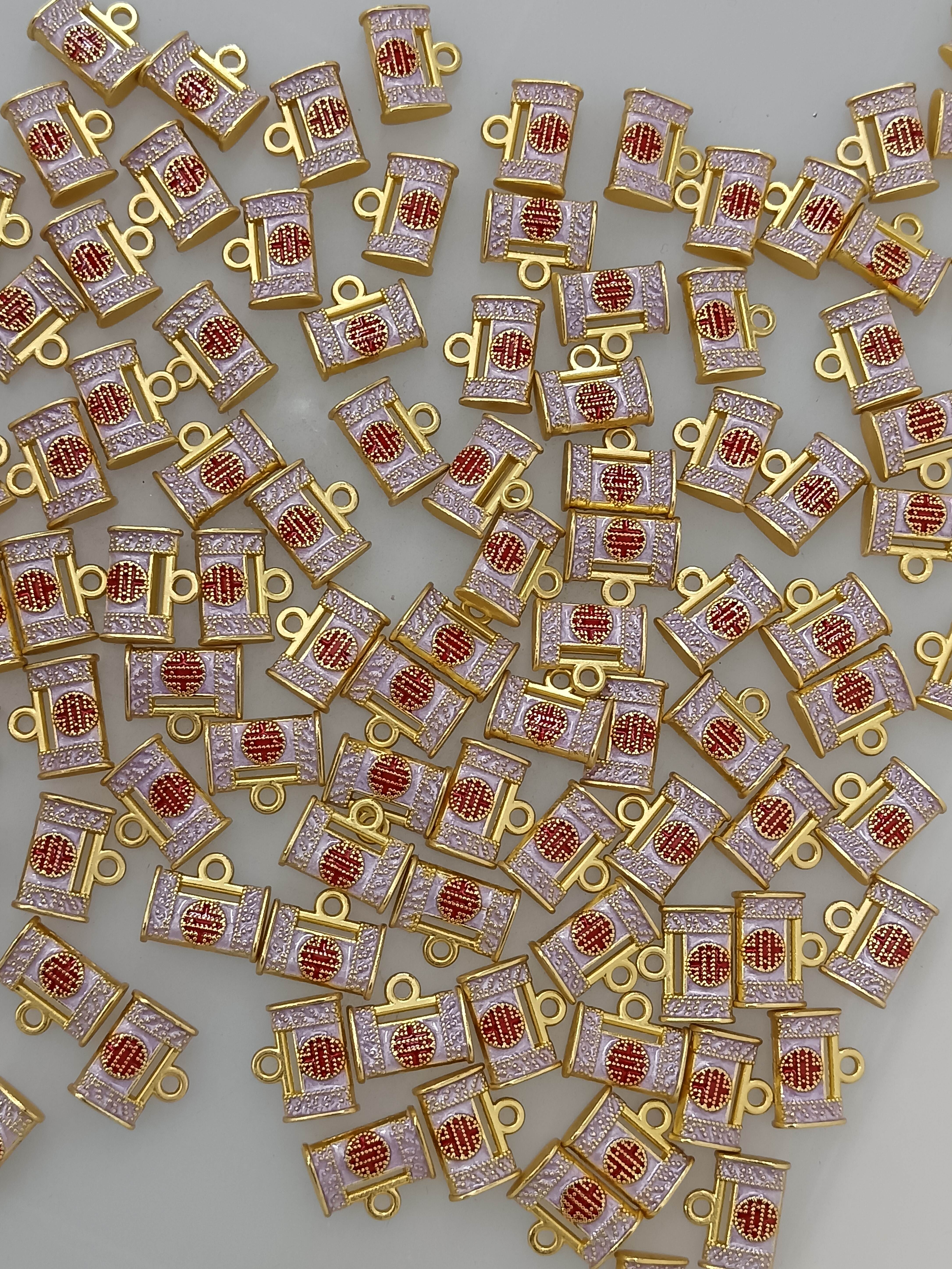 古法沙金保色国风配件吊坠DIY新年手工项链手链饰品挂件