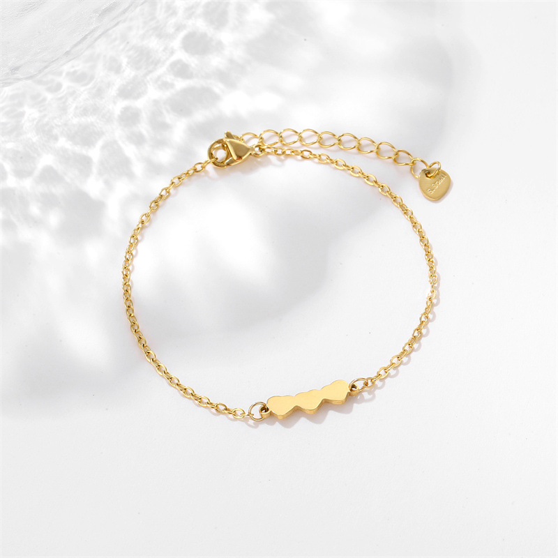 Stainless steel puppy map hexagram electrocardiogram bracelet punk style bracelet Item Picture