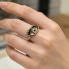 Retro eye-patterned light luxury stainless steel ring for women, fashionable and versatile for commuting Item Picture