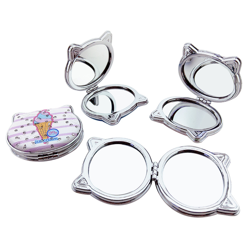 便携式口袋镜化妆镜手持小镜子梳子美容手持小镜子