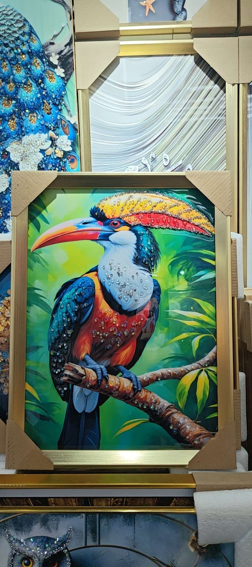 Animal crystal porcelain decorative paintings, corridor hotel hanging paintings, decorative paintings, grassland life Specification image