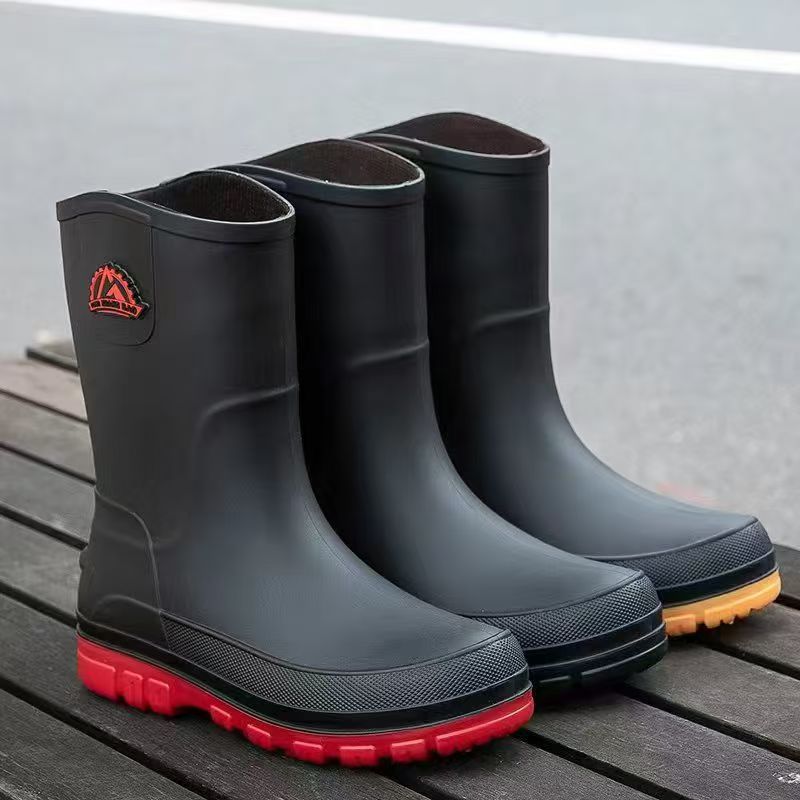 Men's fashionable rain boots, men's summer work safety shoes, cross-border waterproof and breathable Specification image