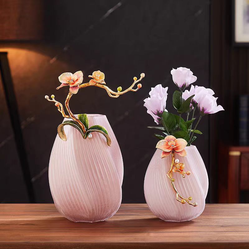 简约珐琅彩琉璃装饰家居摆件客厅玻璃花瓶摆饰花瓶