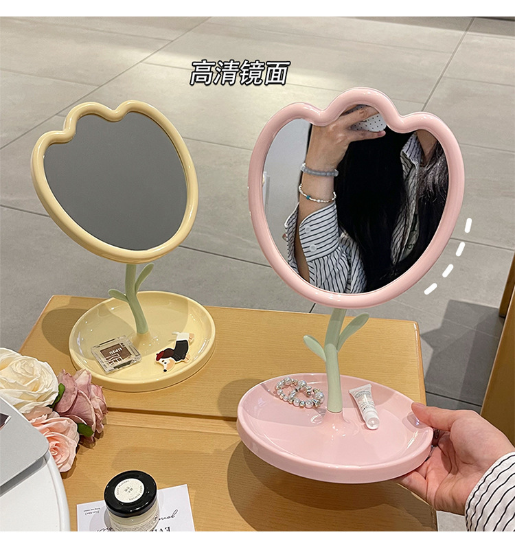 ABS复古便携小镜子面包镜首饰盒化妆镜进口日用台镜ins风女生宿舍细节图