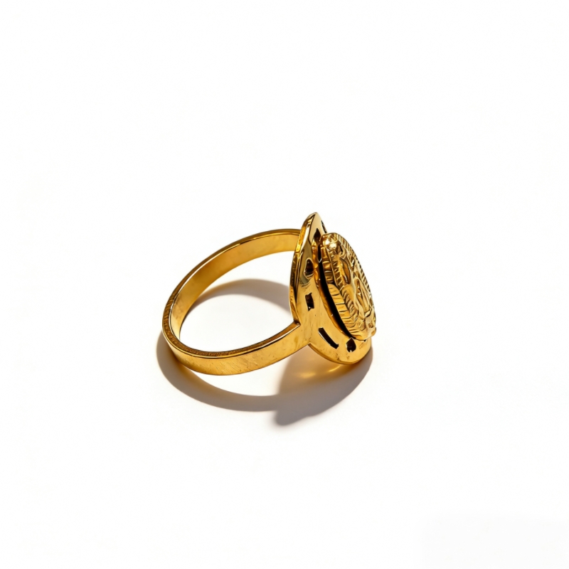 Retro portrait relief stainless steel ring with a high-end feel detail image 5