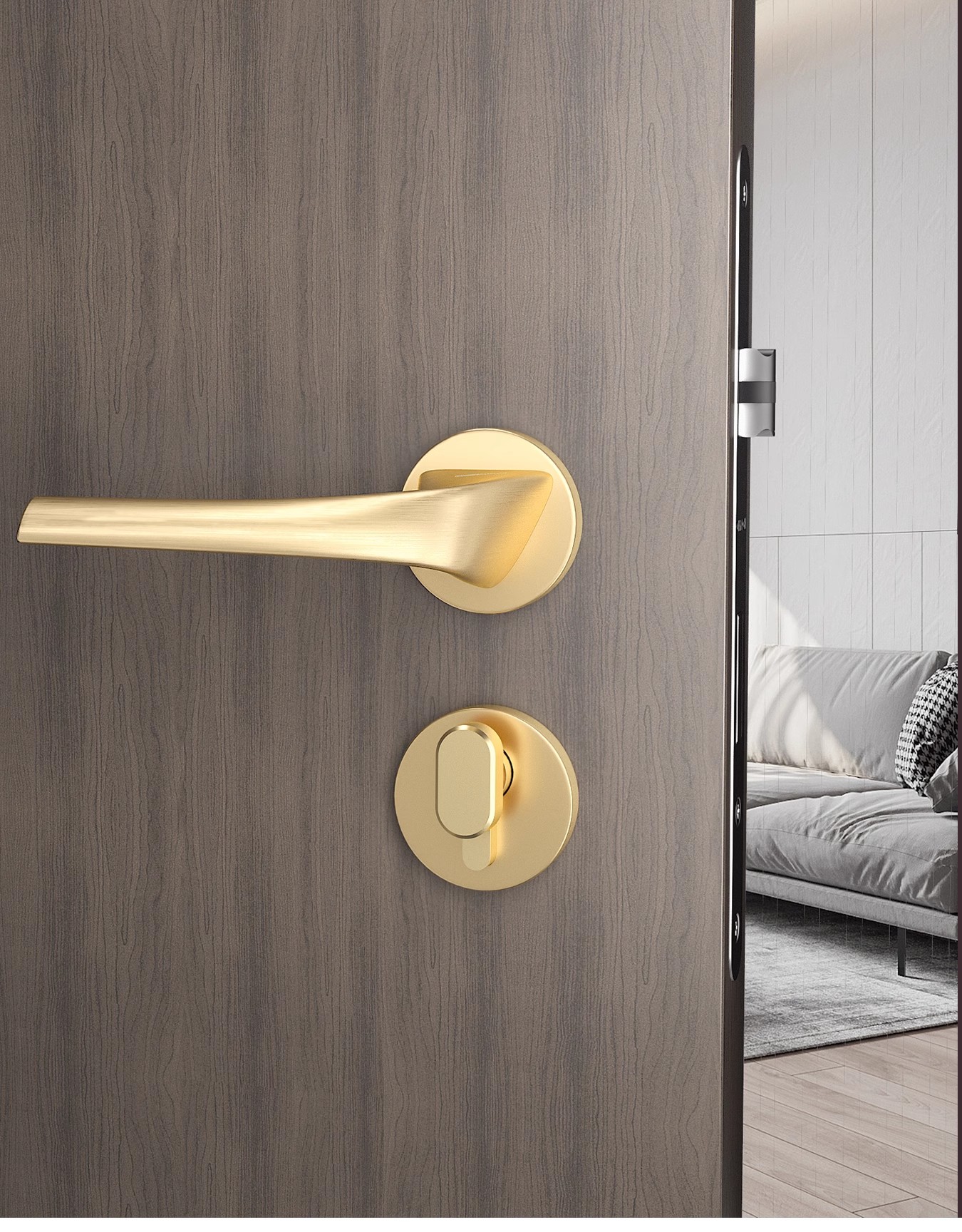 Haobao indoor door locks, bedroom silent magnetic door locks, modern Nordic minimalist split locks, household wooden door handles pic 8