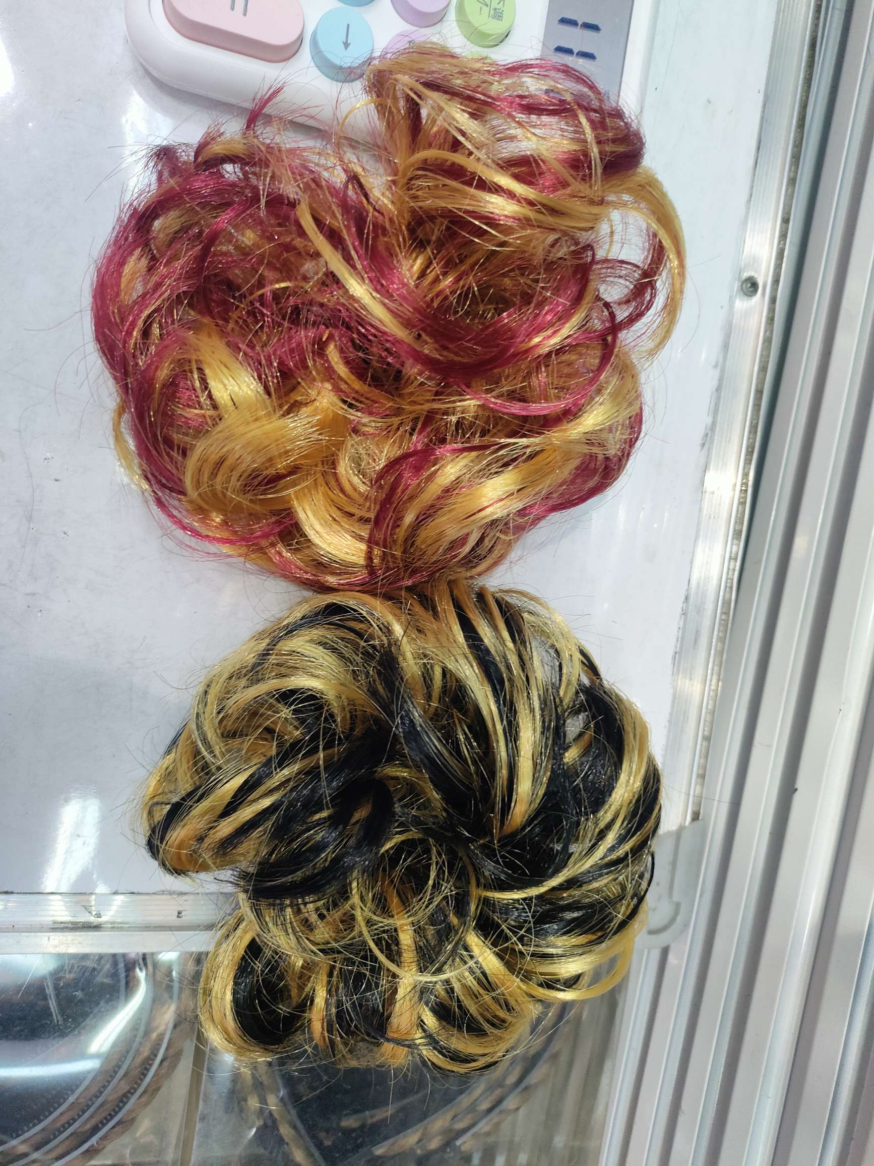 New wig ring, high bun hairstyle, women's curly hair accessory, natural updo, flower bud, and fluffy hair band