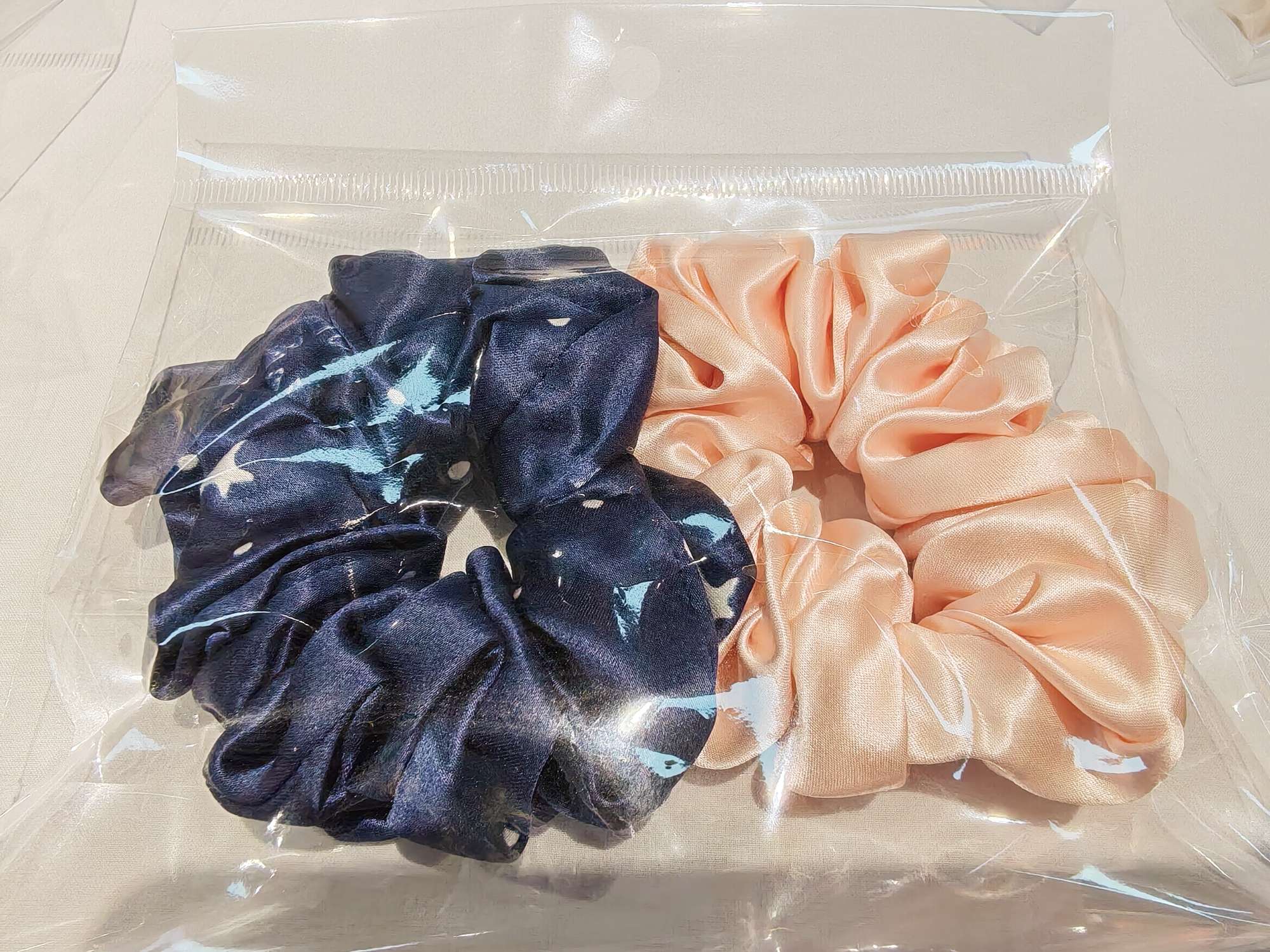 满分真丝桑蚕丝发圈肠圈发带发饰头饰一对装组合