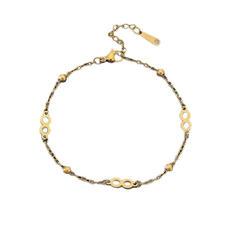 Red string copper slightly inlaid four-leaf clover bracelet for women, irregular versatile jewelry Item Picture