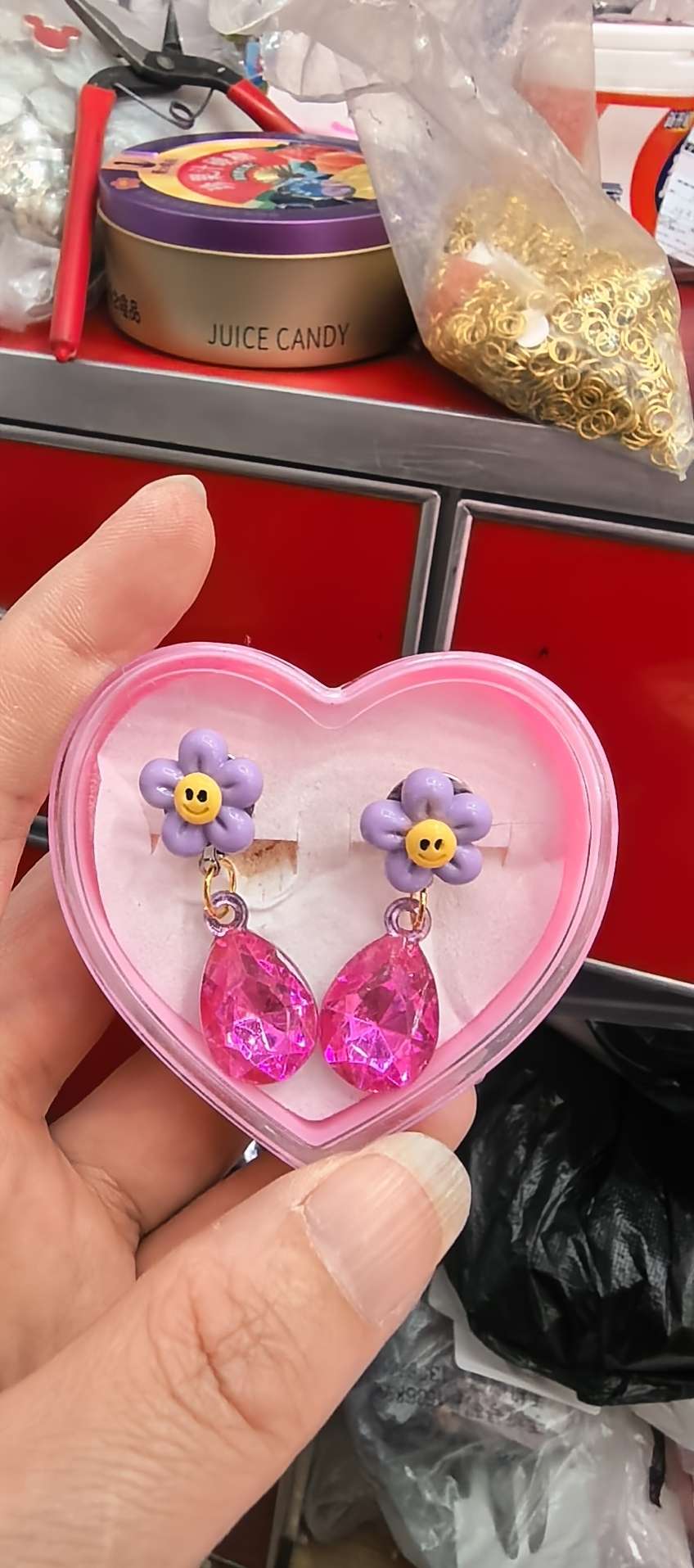 芭比公主儿童宝石项链套装地摊树脂挂件滴油滴卡通项饰儿童挑心耳来儿童项链套装