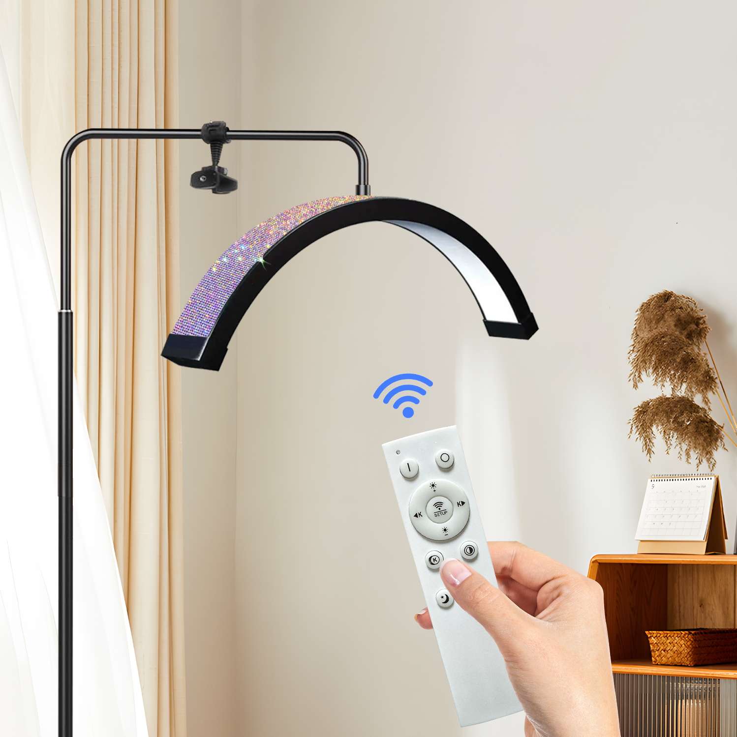 Half-moon beauty lamp, face lighting, eye protection, tattoo, shadowless lamp, 28-inch arc-shaped U-shaped floor-standing beauty detail image 5