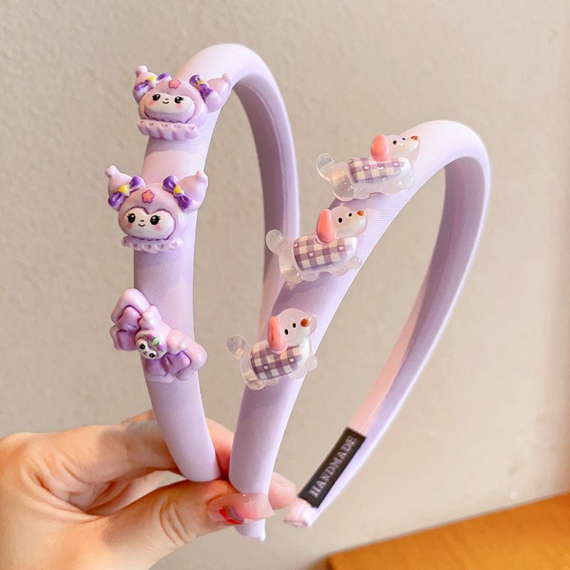 Acrylic children's hair clips, disposable rubber bands, acrylic children's hair clips, children's hair accessories, hair accessories, children's hair bands, cartoon girls, cute Kuromi, anti-slip little girls, girls' hair clips, hair accessories, broken hair headbands
