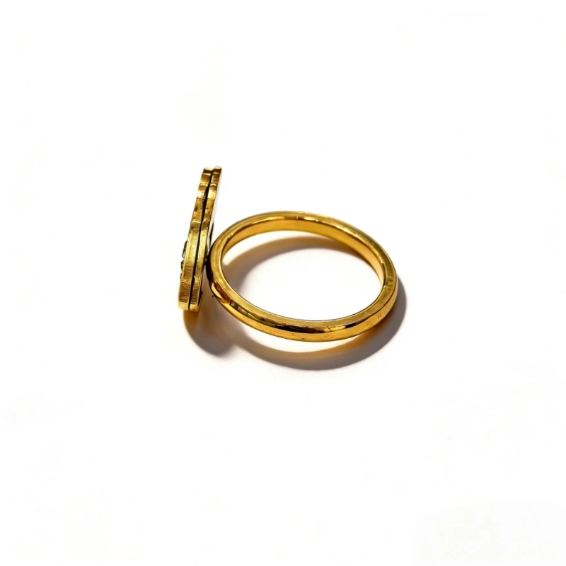 Retro eye-patterned light luxury stainless steel ring for women, fashionable and versatile for commuting detail image 4