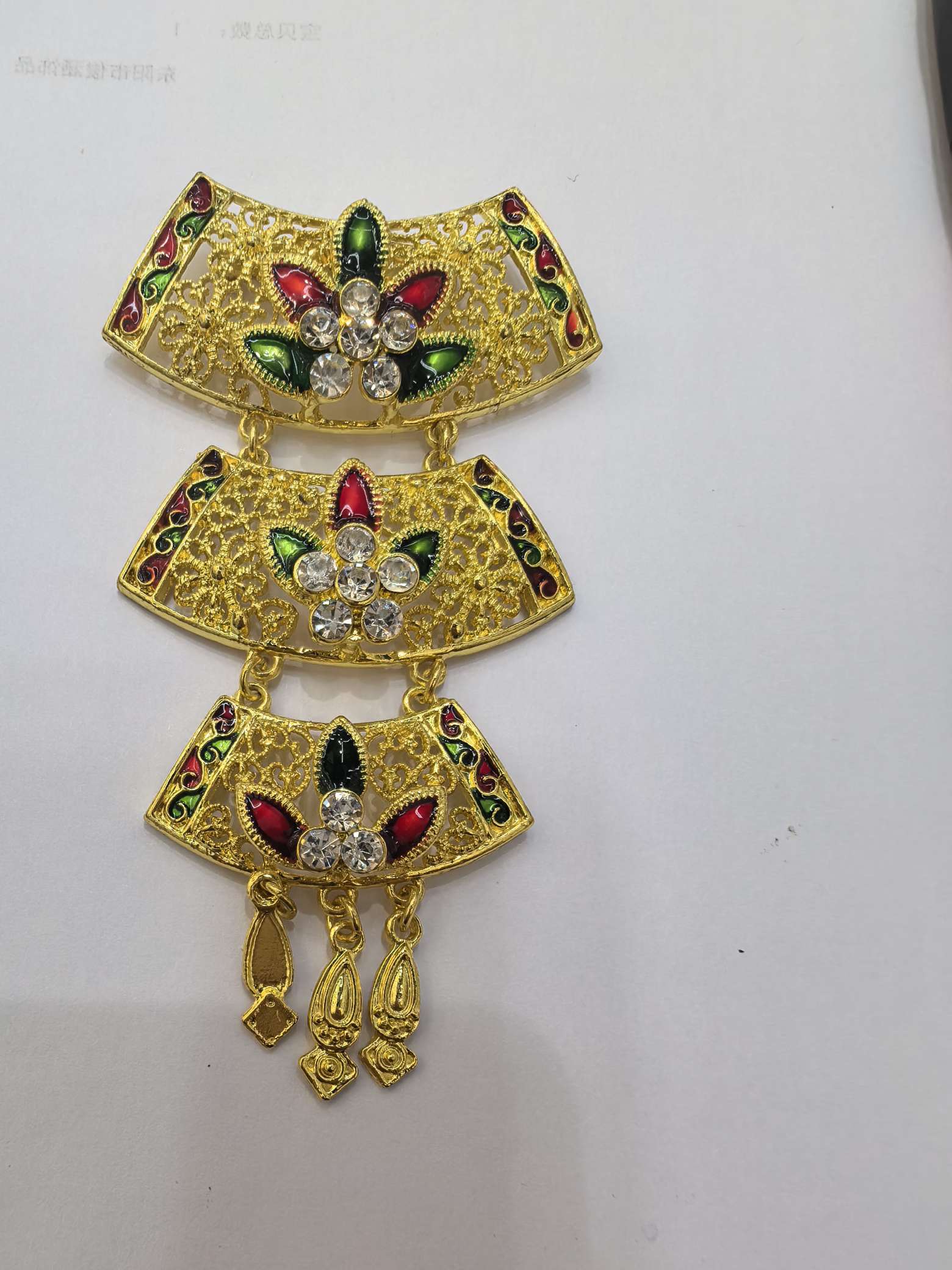 滴油立体复古型立体花胸花滴油水钻水晶金属材料衣饰饰品