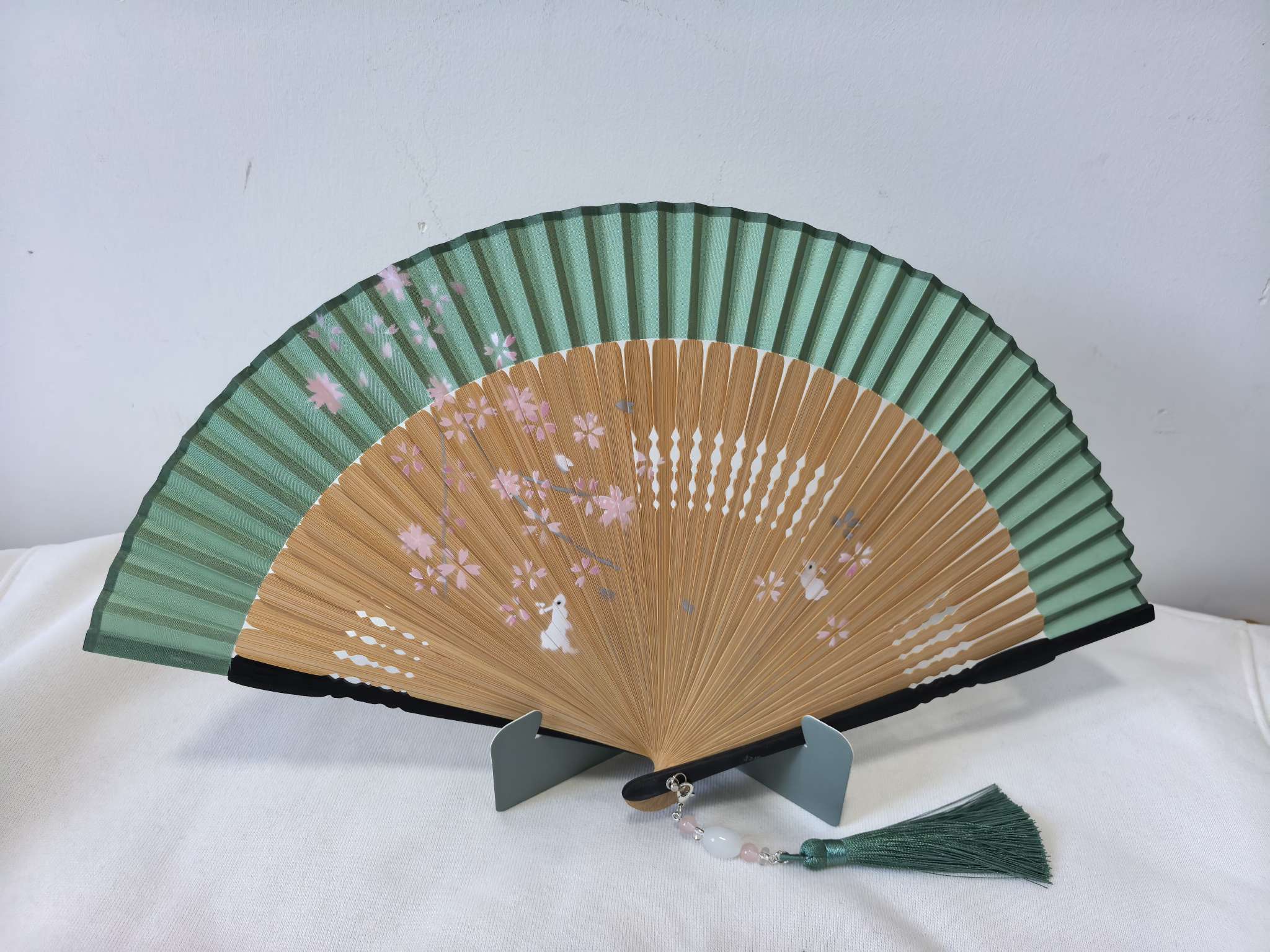 樱花扇子折扇喷绘真丝扇子