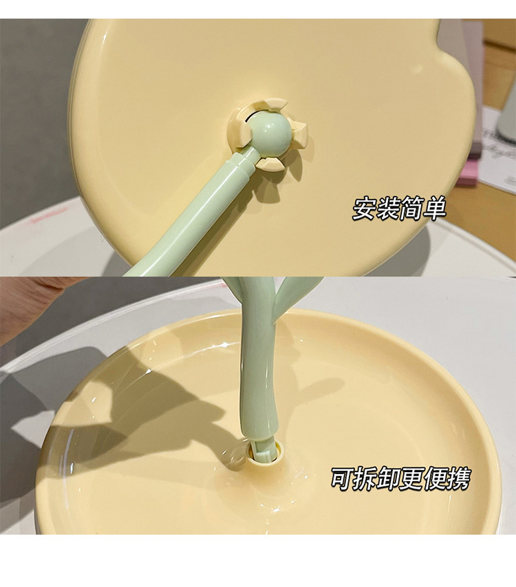 ABS复古便携小镜子面包镜首饰盒化妆镜进口日用台镜ins风女生宿舍详情图2