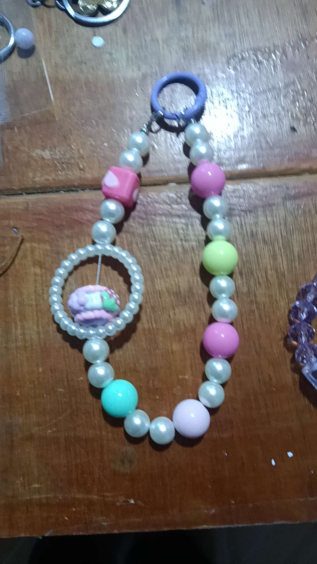 Handcrafted beaded mobile phone chain 45 details Picture