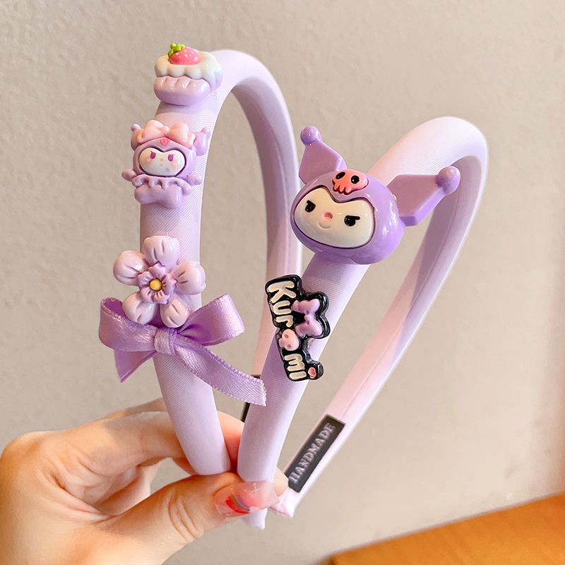 Acrylic children's hair clips, disposable rubber bands, acrylic children's hair clips, children's hair accessories, hair accessories, children's hair bands, cartoon girls, cute Kuromi, anti-slip little girls, girls' hair clips, hair accessories, broken hair headbands detail image 14