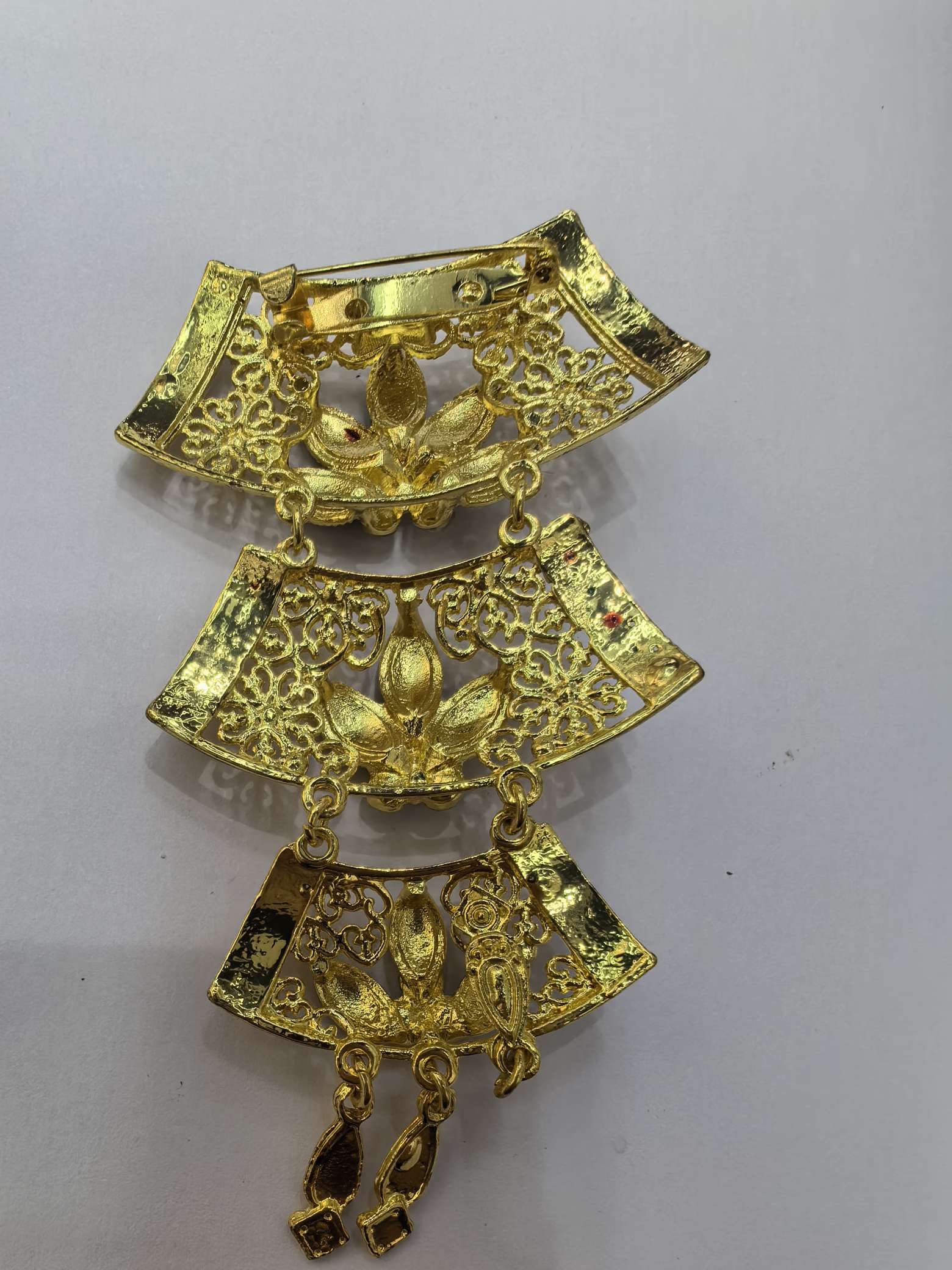 滴油立体复古型立体花胸花滴油水钻水晶金属材料衣饰饰品详情图3