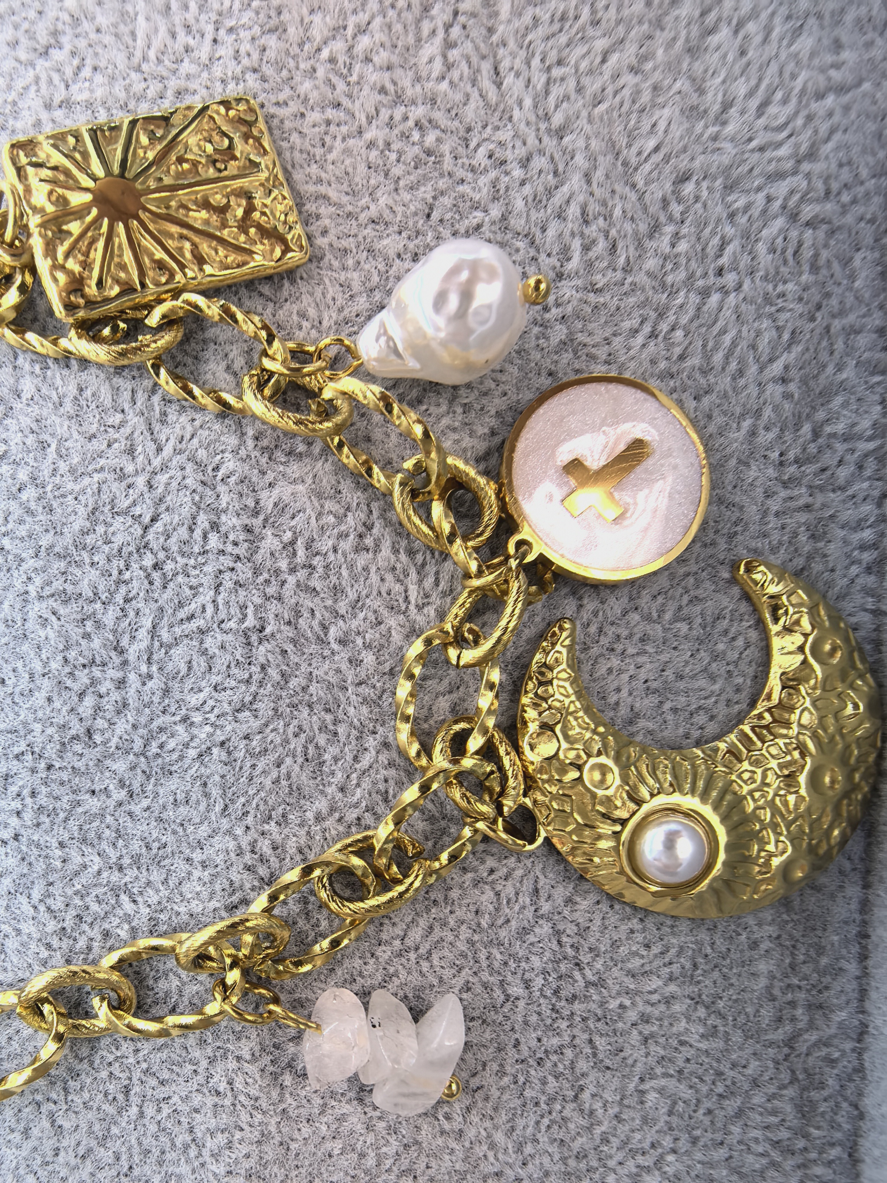 不锈钢饰品，毛衣链，配件新款项链搭扣男生配饰挂饰品女长款简约宋锦产品图