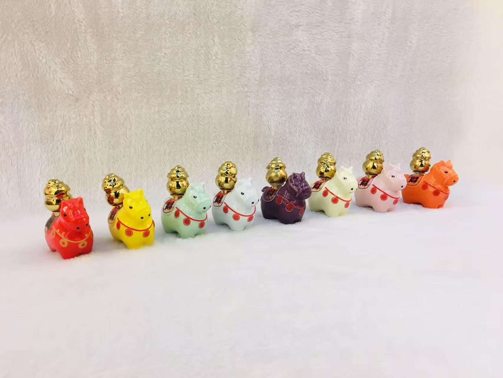 彩釉转转马摆件马上发财马到成功装饰摆件