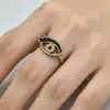 Retro eye-patterned light luxury stainless steel ring for women, fashionable and versatile for commuting Application Scenario