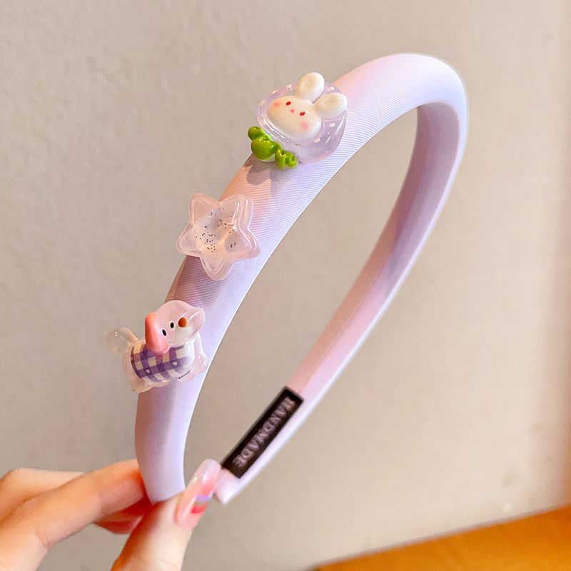 Acrylic children's hair clips, disposable rubber bands, acrylic children's hair clips, children's hair accessories, hair accessories, children's hair bands, cartoon girls, cute Kuromi, anti-slip little girls, girls' hair clips, hair accessories, broken hair headbands detail image 7