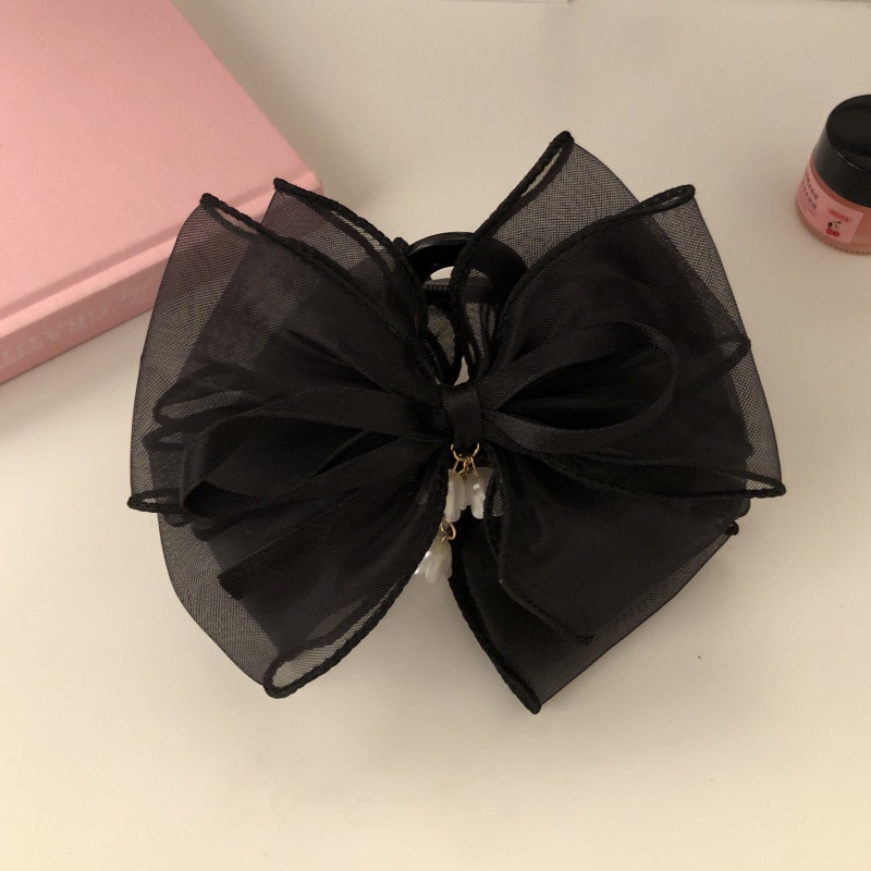 Lily of the valley hair clip, sweet shark clip, bow hair clip at the back of the head, large super fairy hair clip, hair accessory detail image 8