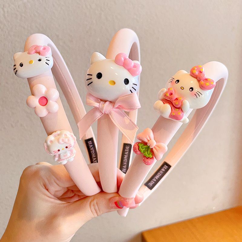 Acrylic children's hair clips, disposable rubber bands, acrylic children's hair clips, children's hair accessories, hair accessories, children's hair bands, cartoon girls, cute Kuromi, anti-slip little girls, girls' hair clips, hair accessories, broken hair headbands detail image 9