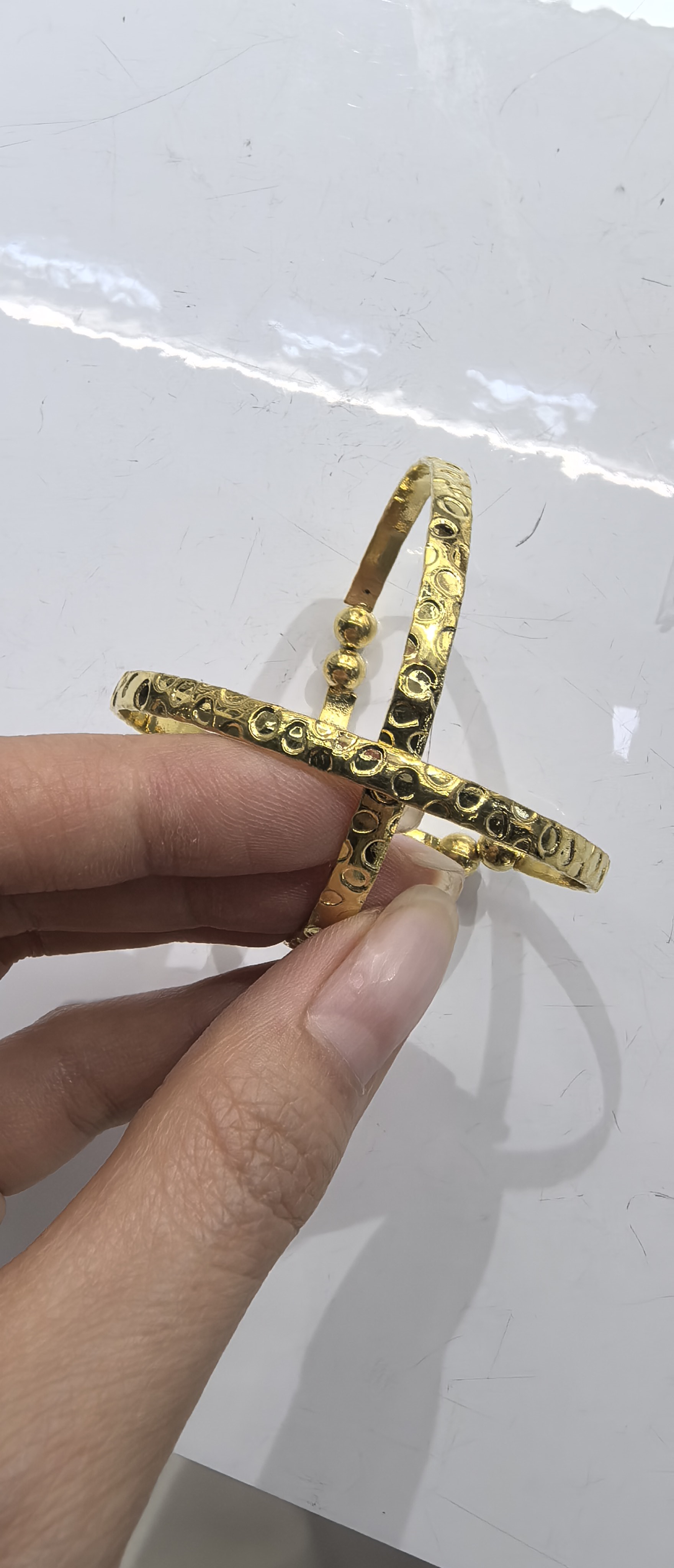 仿金手手镯热卖仿金手镯 开口手环金色 可调节大小女款开口手镯  生日节日送礼手镯 铁艺仿金手镯