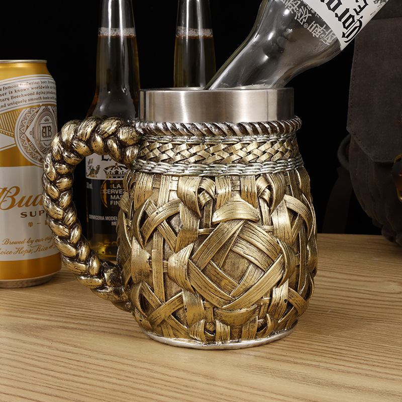 Iner 304 Outer Resin Budweiser Mug 480ML Tumbler Beer Mug 