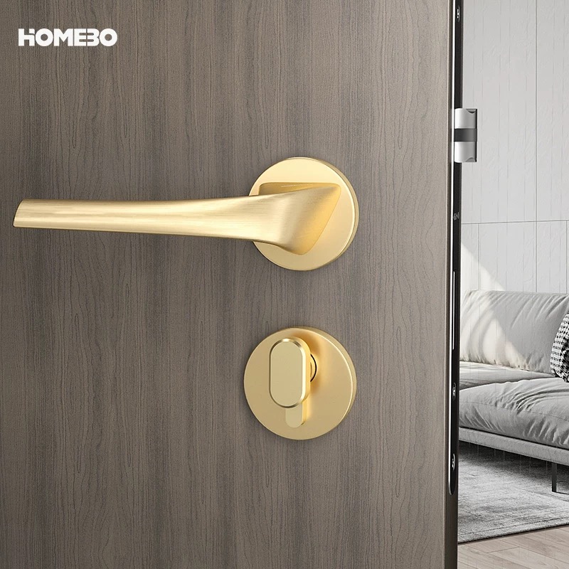 Haobao indoor door locks, bedroom silent magnetic door locks, modern Nordic minimalist split locks, household wooden door handles Item Picture