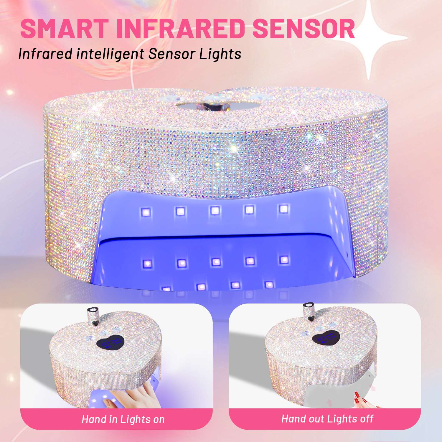 X70 Diamond-applying Electric Light Therapy Lamp, Quick glue baking, nail patch and diamond-applying Special nail lamp, Electric One-line lamp Item Picture