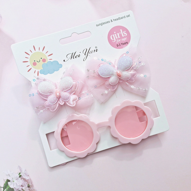 Children's sunglasses set, children's hair clips, headwear, children's hair accessories detail image 2