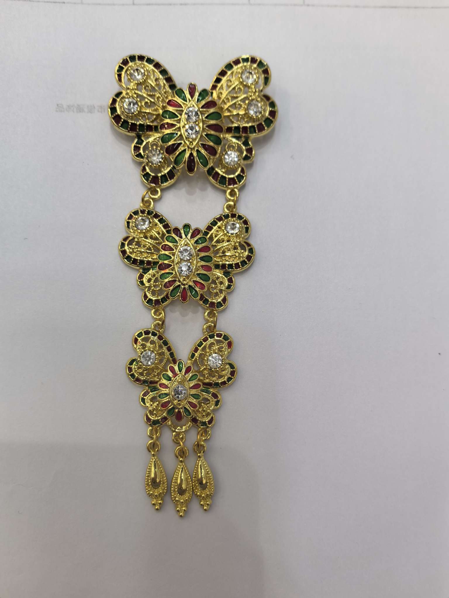 滴油蝴蝶3个吊坠饰品立体胸花金属配饰材料复古胸花