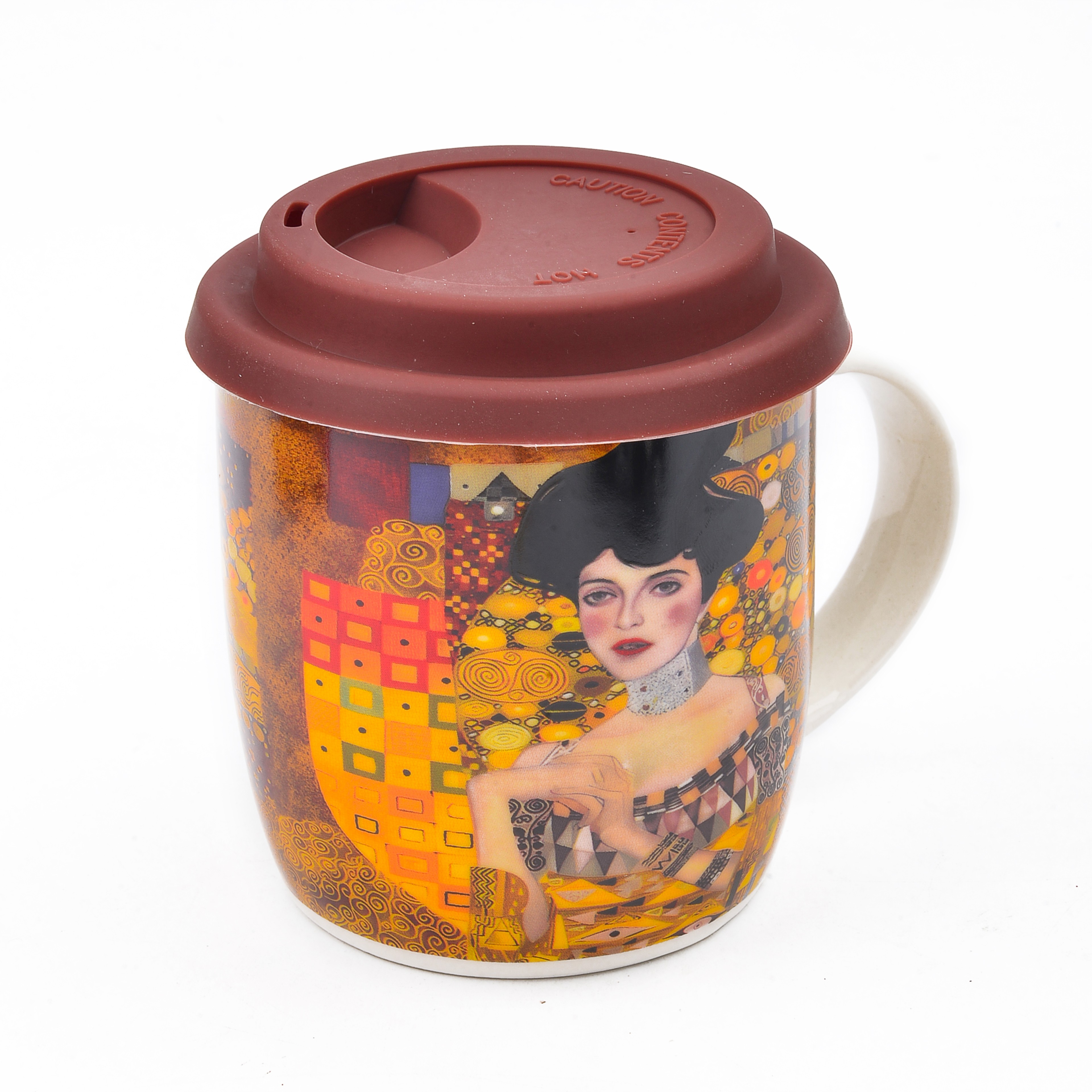 Klimt ceramic cups, mugs with spoons and handles, oil painting gifts, ceramic cups, mugs, water cups, custom coffee cups details Picture