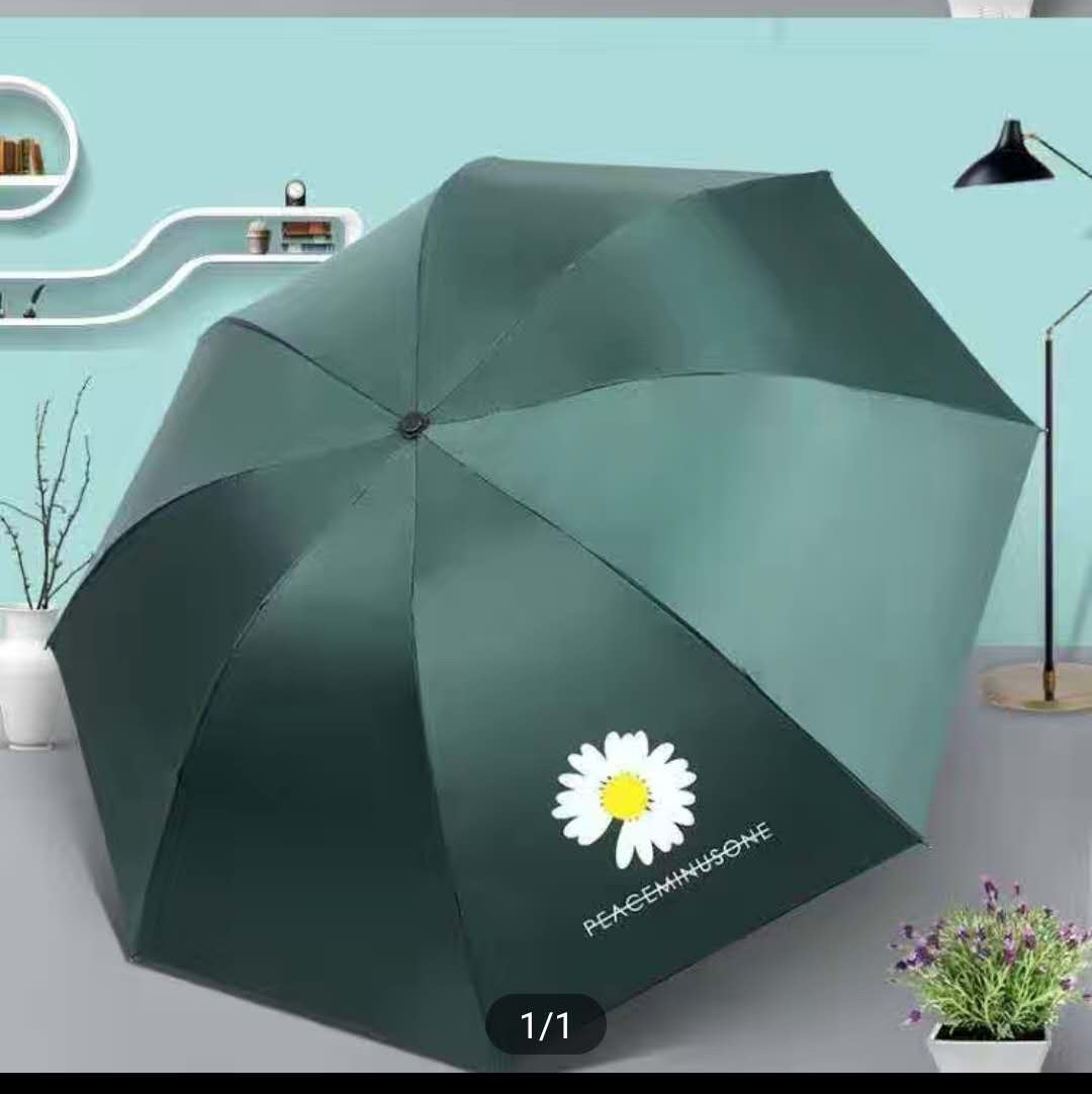 绿色伞色丁长柄雨伞24骨定制一次性雨伞