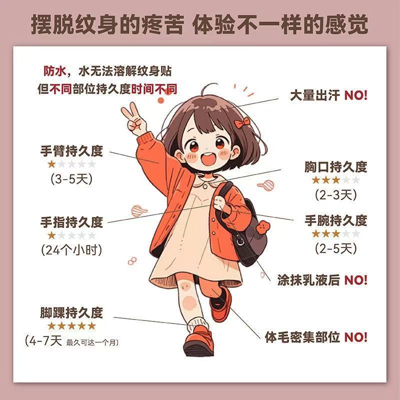 樱花日式老传统臂环彩色男女纹身贴  海浪般若手环脚踝防水持久仿真  纹身贴详情图7