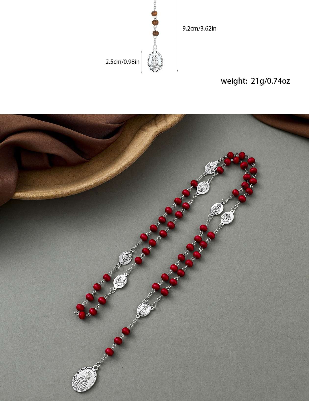 6×7木珠圣母配件十字架项链热销中