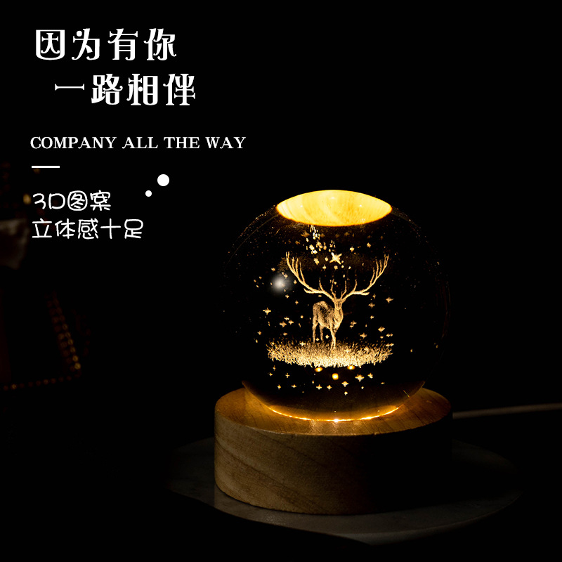 Crystal ball night light, usb model, factory direct sales, overseas bestseller, online bestseller, cross-border e-commerce gift detail image 10