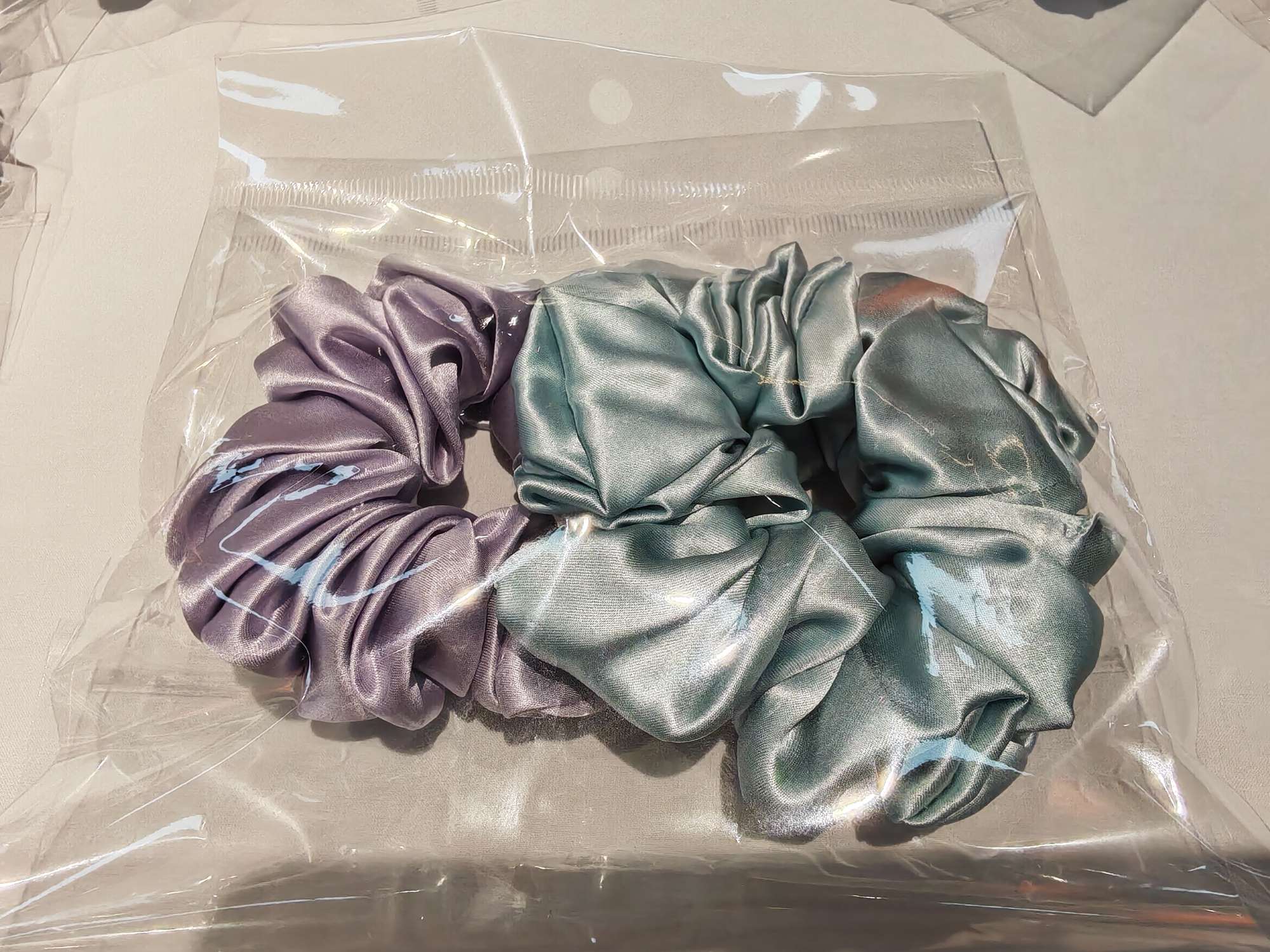 满分真丝发圈肠圈桑蚕丝发饰发带头饰一对组合装