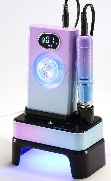 Multi-functional battery-powered portable phototherapy grinding two-in-one nail drying, quick nail removal, polishing and nail art grinding machine