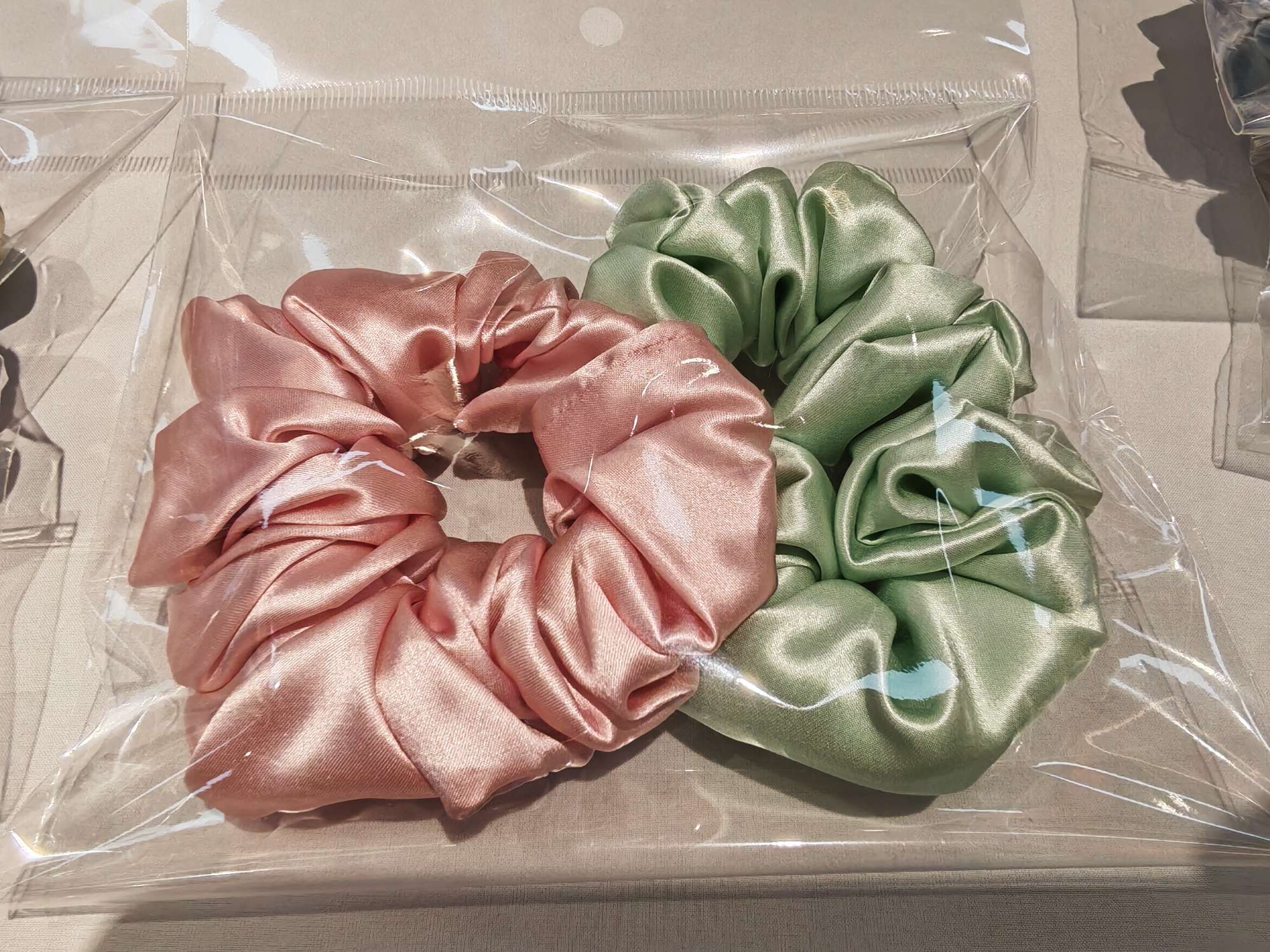 满分真丝桑蚕丝发圈肠圈发带发饰头饰一对装组合装