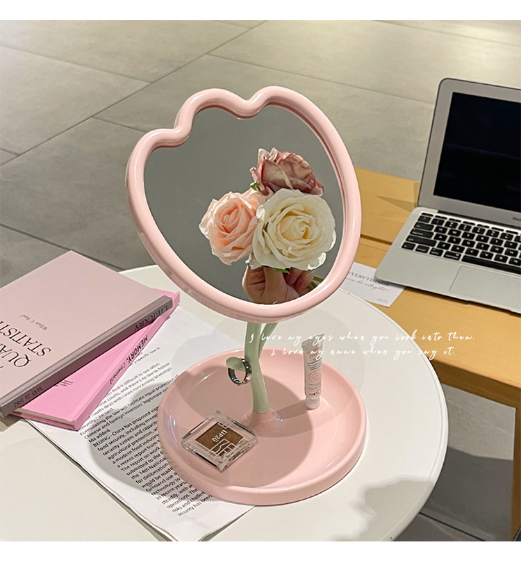 ABS复古便携小镜子面包镜首饰盒化妆镜进口日用台镜ins风女生宿舍详情图4