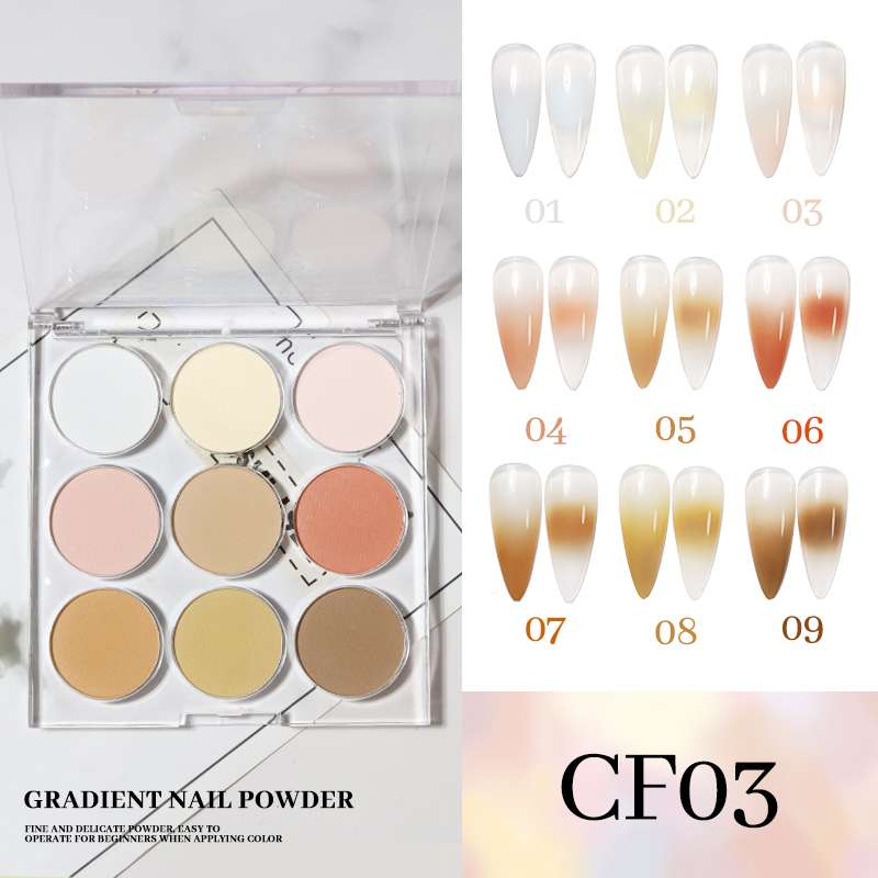 Cross-border nail art gradient powder Solid Magic Mirror Powder combination Dopamine Flash Powder Sparkling Aurora Powder Puff Powder set detail image 3