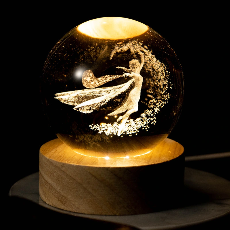 Crystal ball night light, usb model, factory direct sales, overseas bestseller, online bestseller, cross-border e-commerce gift detail image 5