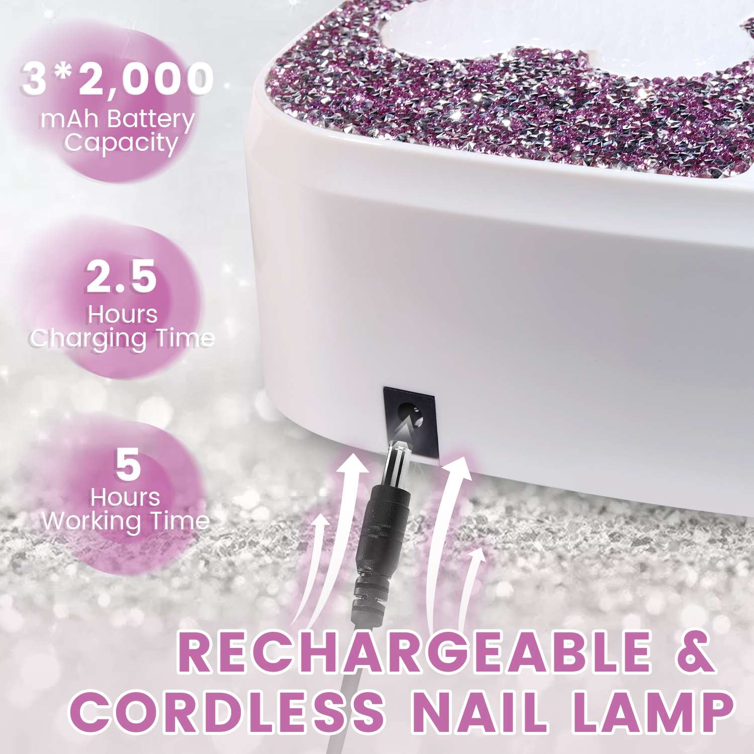 S80 High-power battery phototherapy lamp, rapid UV curing nail art light for baking glue detail image 3